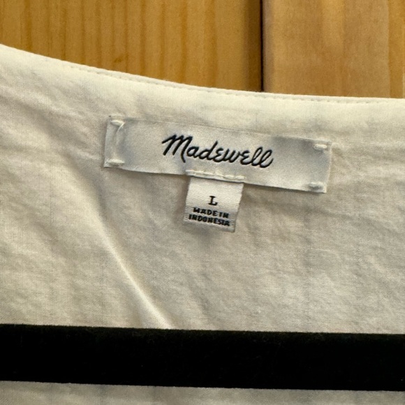 Madewell Blue and White Striped Dress with Pockets - Picture 3 of 3